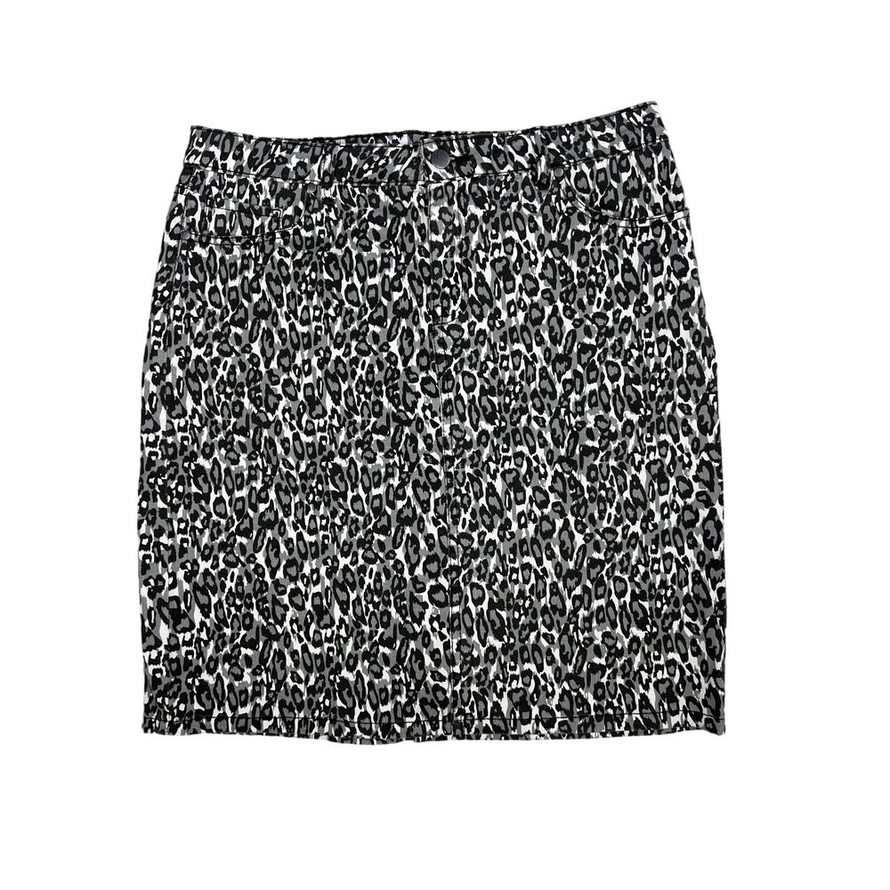 d. jeans Animal Leopard‎ Print Denim Mini Skirt- Size Large